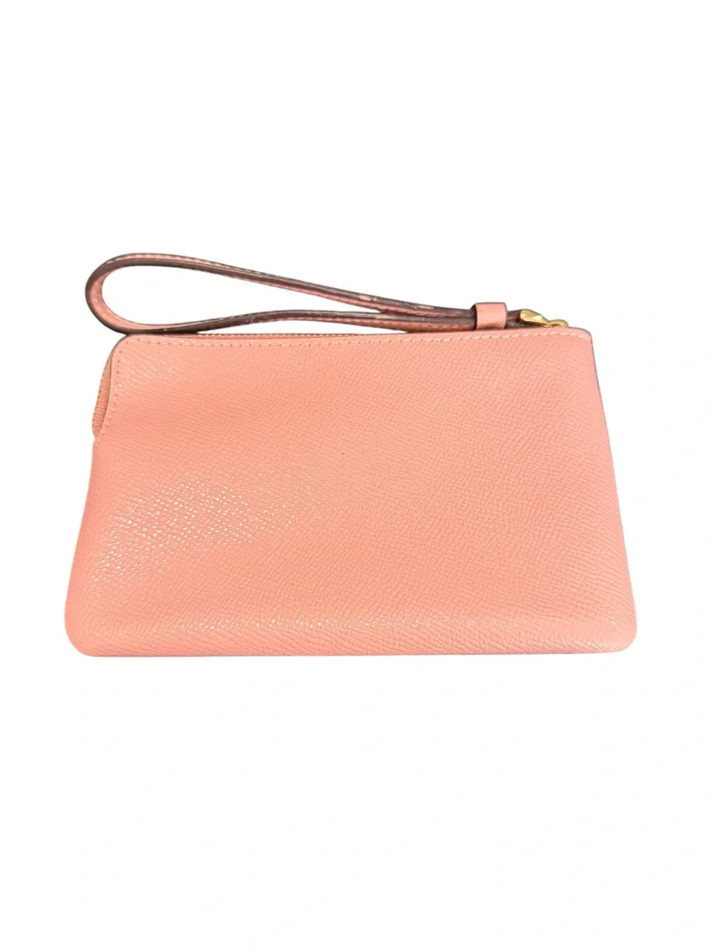 Coach Pink Leather Wristlet with Gold Logo